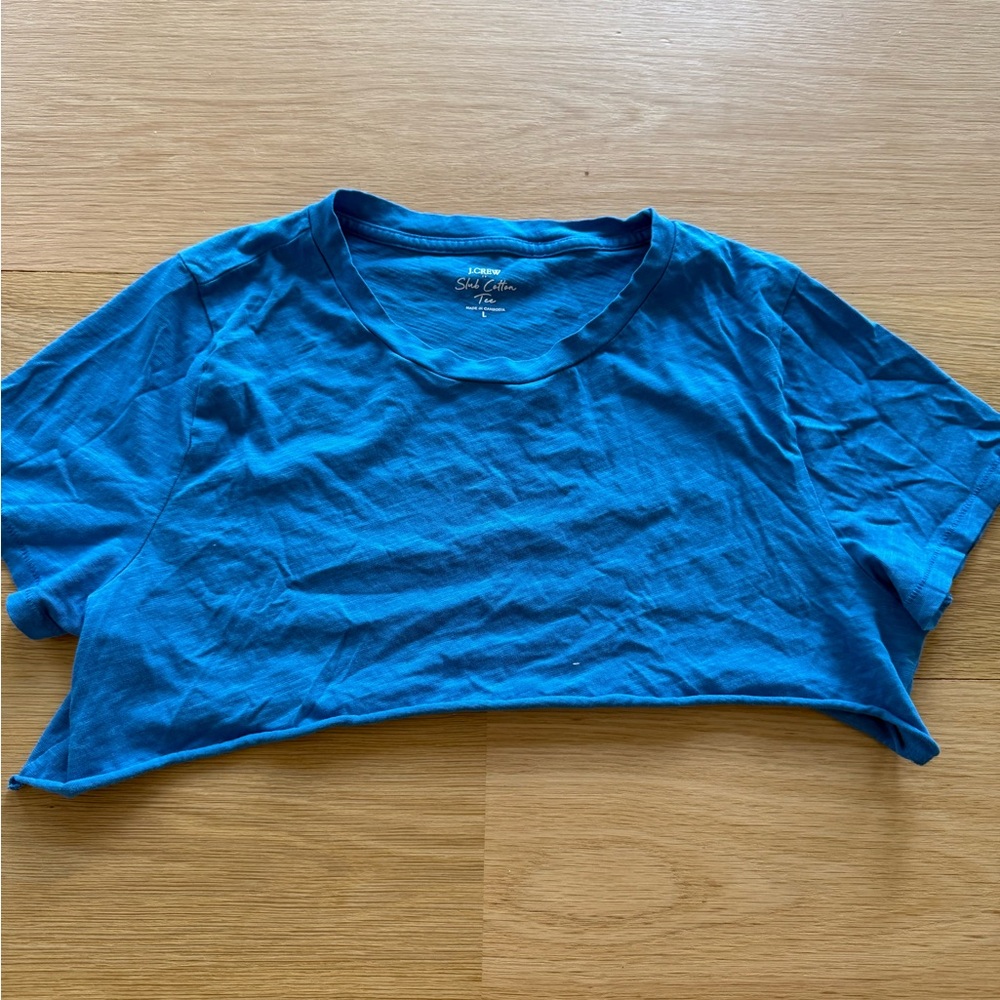 Blue Cropped tank Jcrew